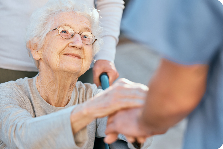 smiling elderly woman