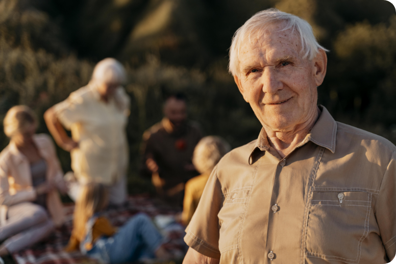 smiling elderly man